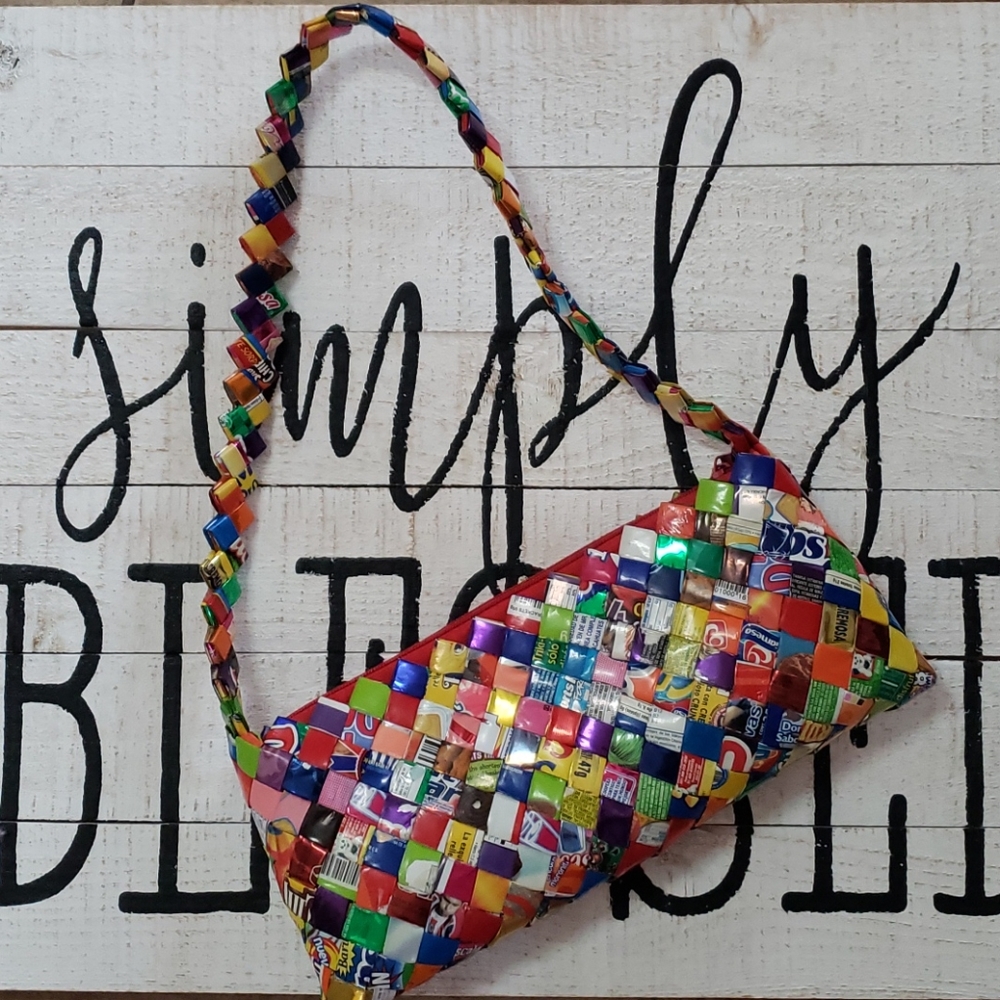 Candy Wrapper Purse Bag - Art to Wear - Recycled